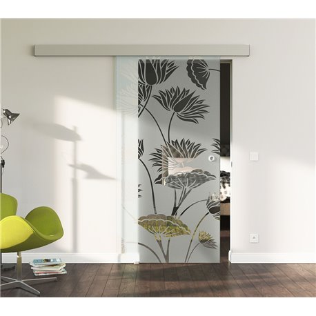 Glasschiebetur Glas Komplettset Softclose 1025 900 775 Mm Breite Lotus Bluten Glaslager De