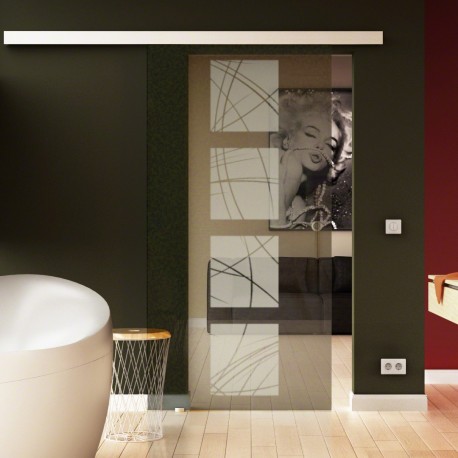 Schiebetur Glas Satiniert Muster Neu Hochwertig Sandstrahlung Griffschutz Glaslager De